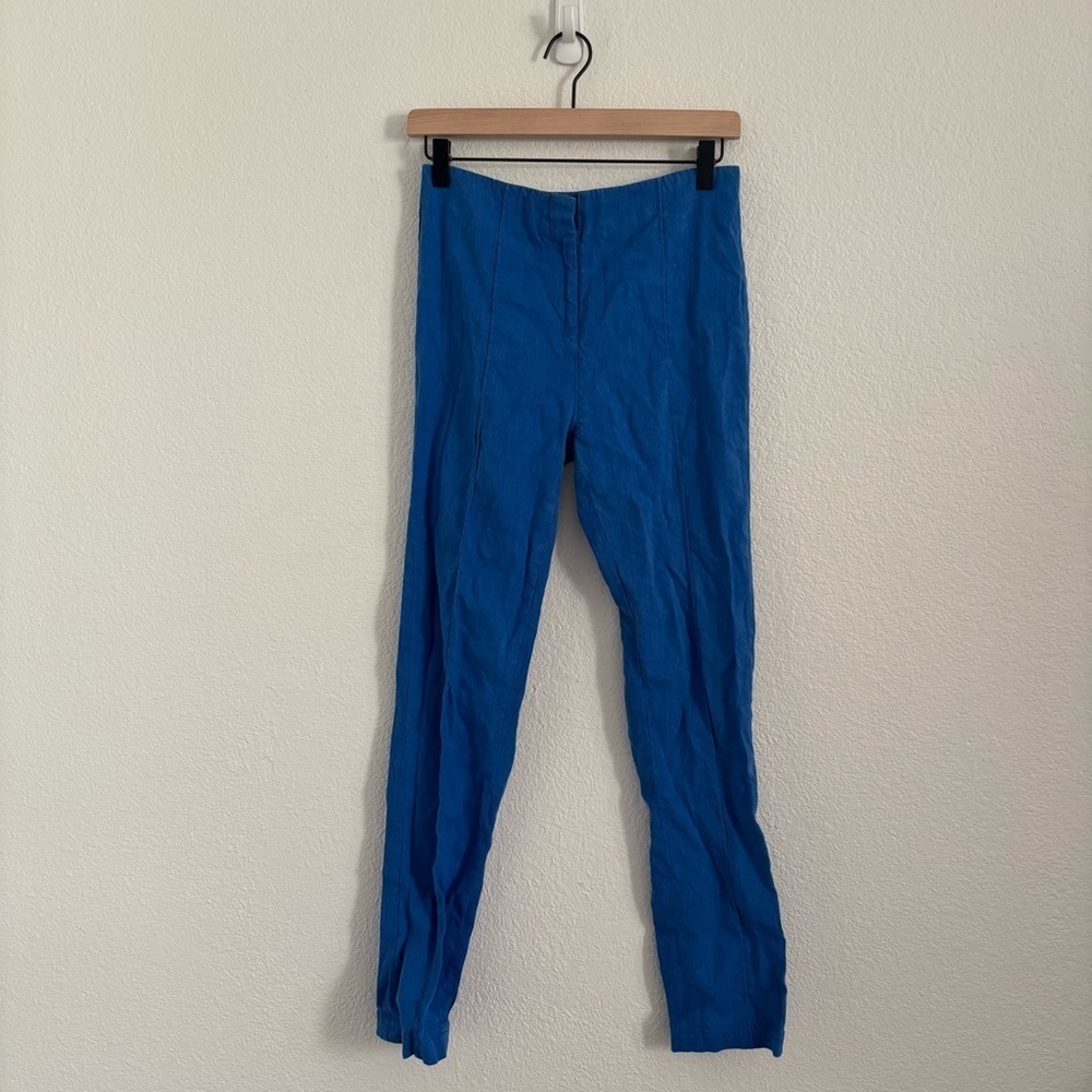 Diane Von Furstenberg Women's Size 2 Blue Linen Blend Pants